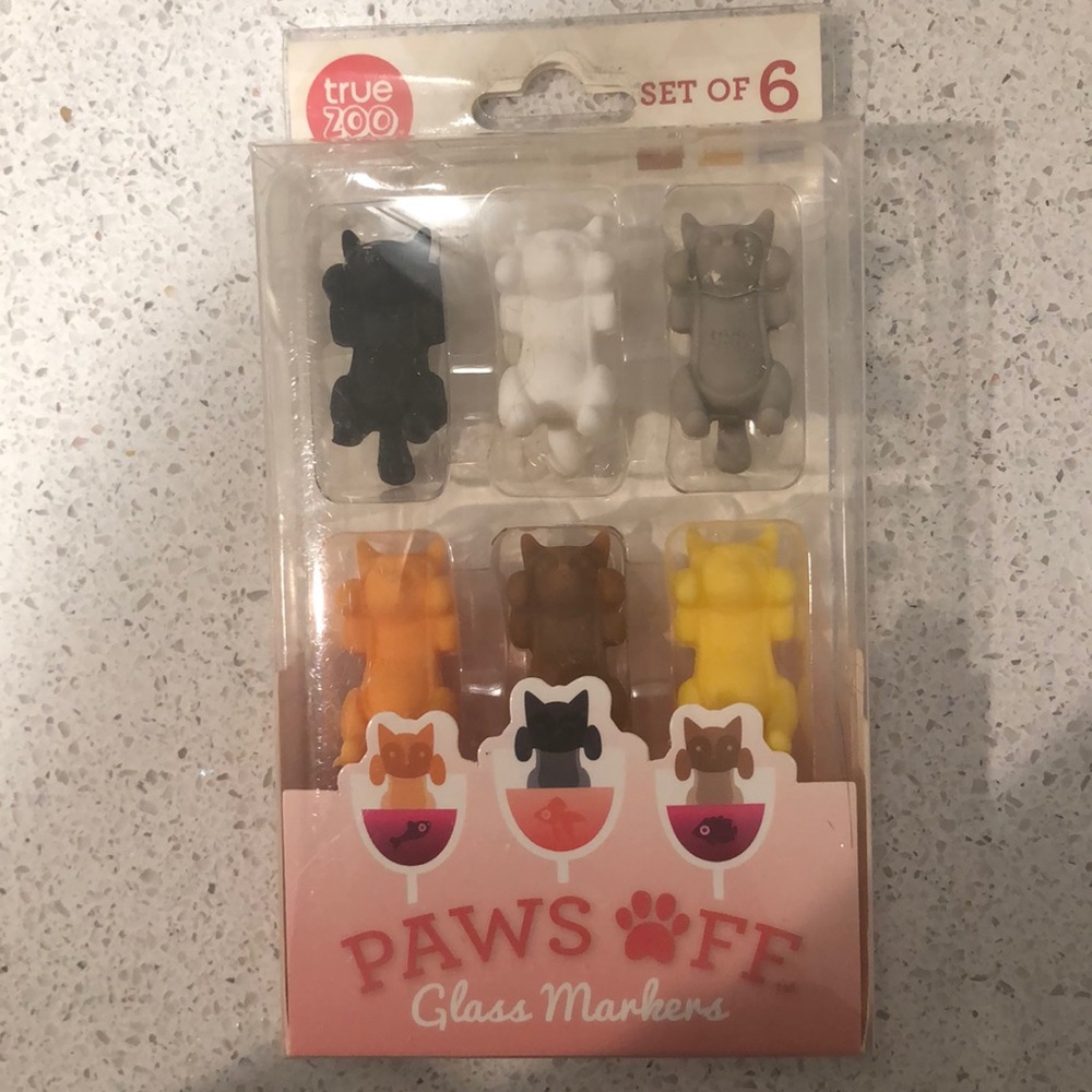 Cat wine glass markers